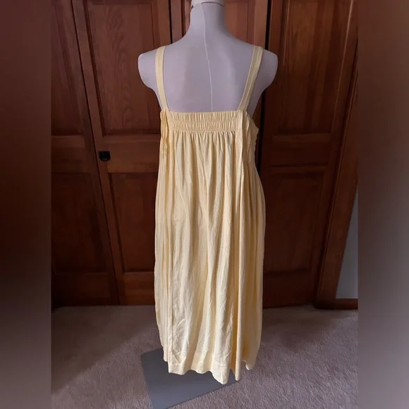 Banana Republic Linen-Blend Drapey Midi Dress (Yellow) - Picture 4 of 4